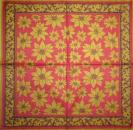 085 Christmas Flowers - 3-ply (cream/Edge grün) - Ihr